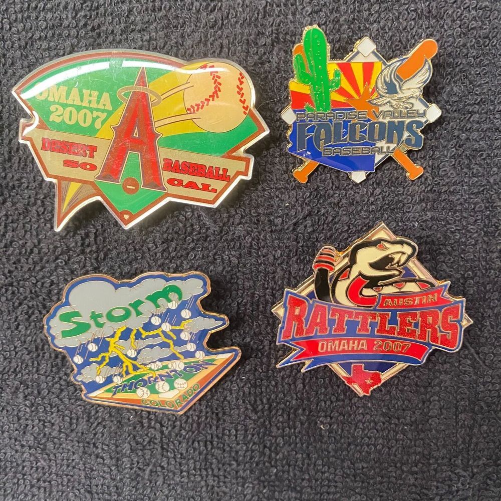 Vintage Various Baseball Logo Team Collectable Sports Pin Lot of 4